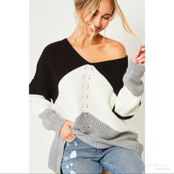 ❤️LAST 2! Chunky Color Block Relaxed Fit Sweater! - Picture 4 of 6